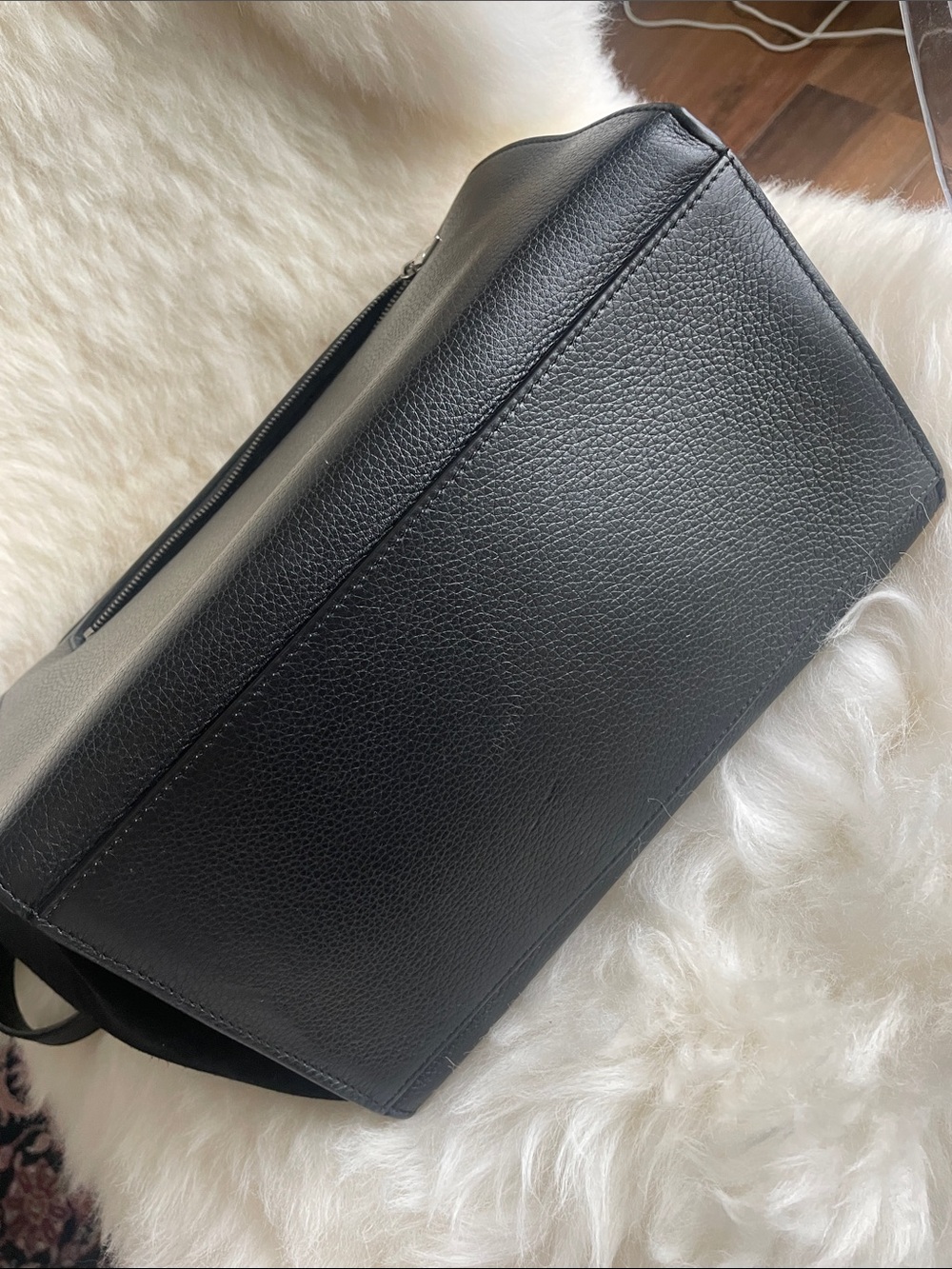 Celine Black Leather Top-Handle Satchel with Silver Hardware - Picture 6 of 11